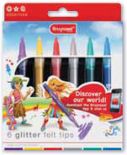 Viltstift Glitter, 6 stiften