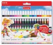 Viltstift Twin Point, 20 stiften